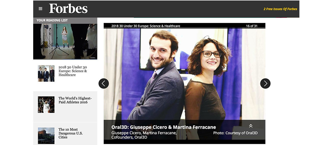 Dr. Giuseppe Cicero is part of Forbes 30 Under 30 Europe list