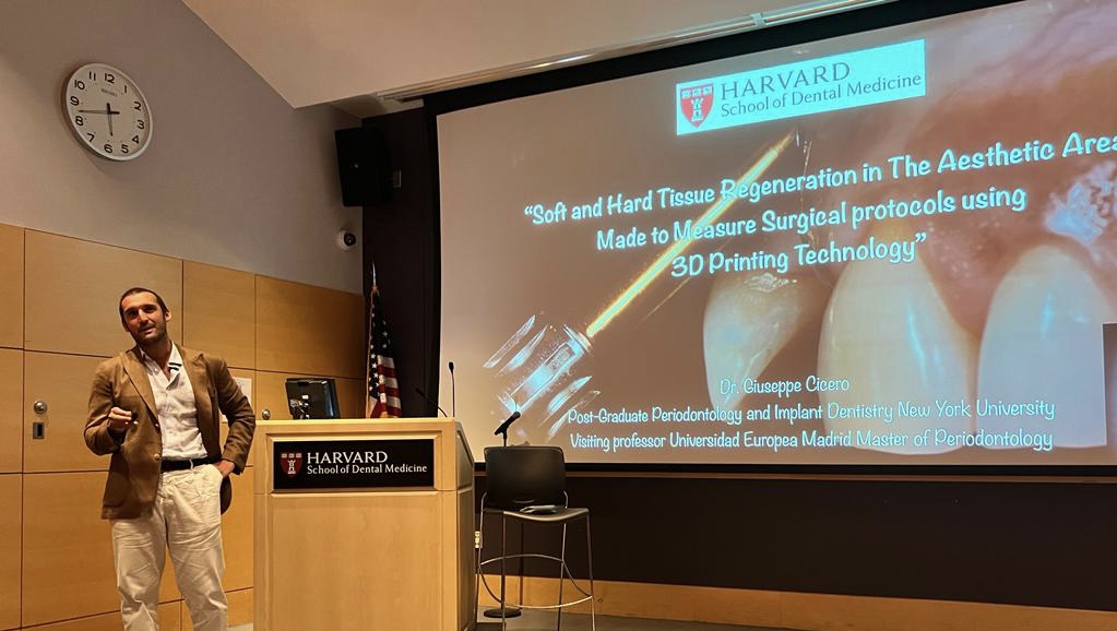 Dr. Giuseppe Cicero during his guest lecture at the Harvard School of Dental Medicine